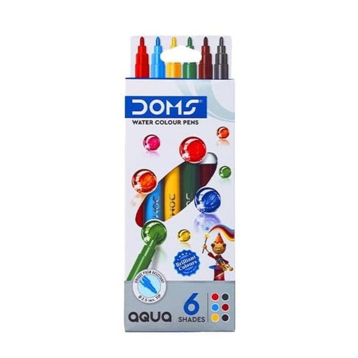 Doms Long Coloring Pens 6 Color - Multi Color